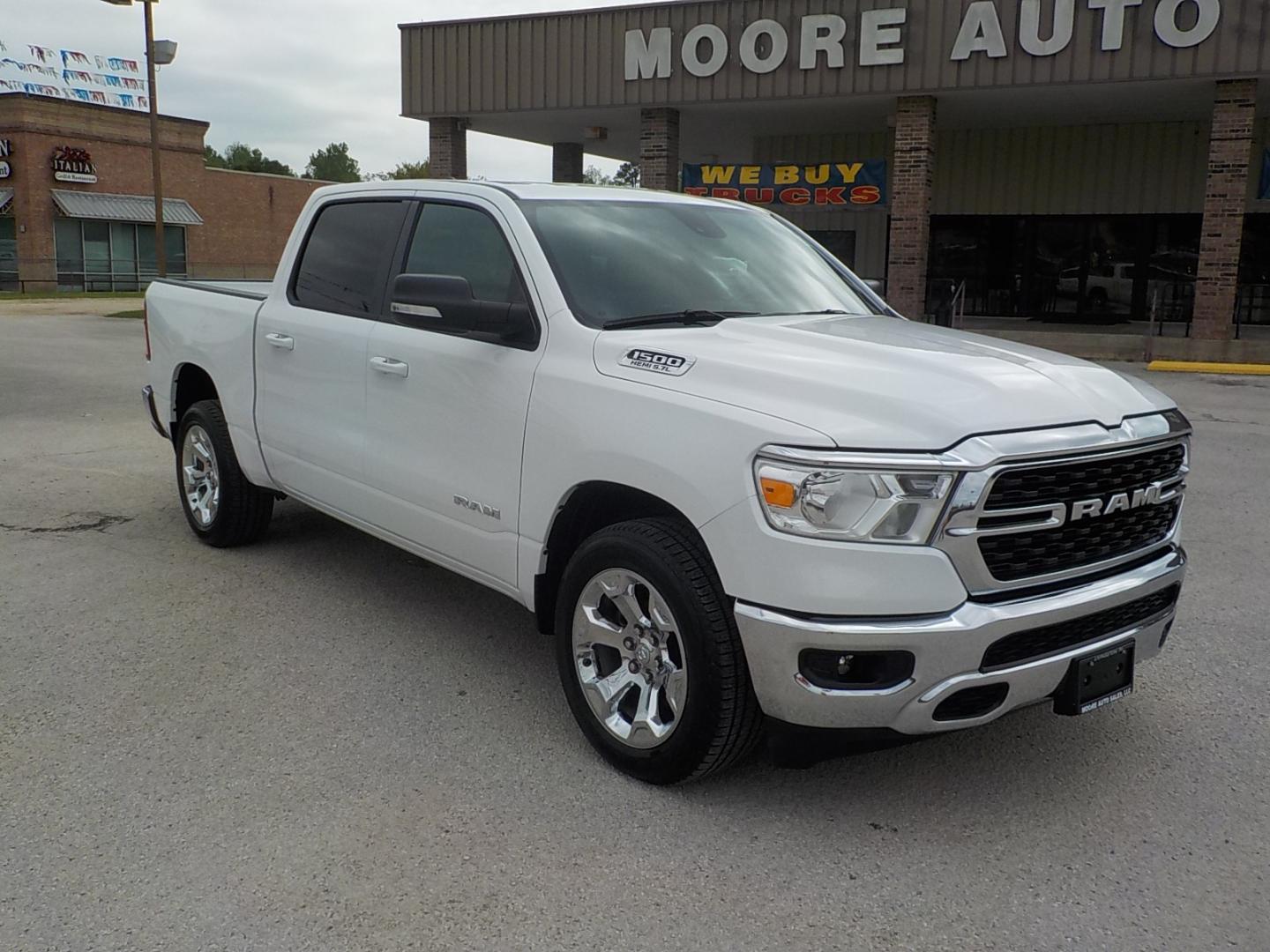 2022 White /Gray RAM 1500 Big Horn Crew Cab SWB 2WD (1C6RREFT0NN) with an 5.7L V8 OHV 16V engine, 8A transmission, located at 1617 W Church Street, Livingston, TX, 77351, (936) 327-3600, 30.710995, -94.951157 - WOW!! I really don't know what else to say! Maybe: SWEEEET! - Photo#1