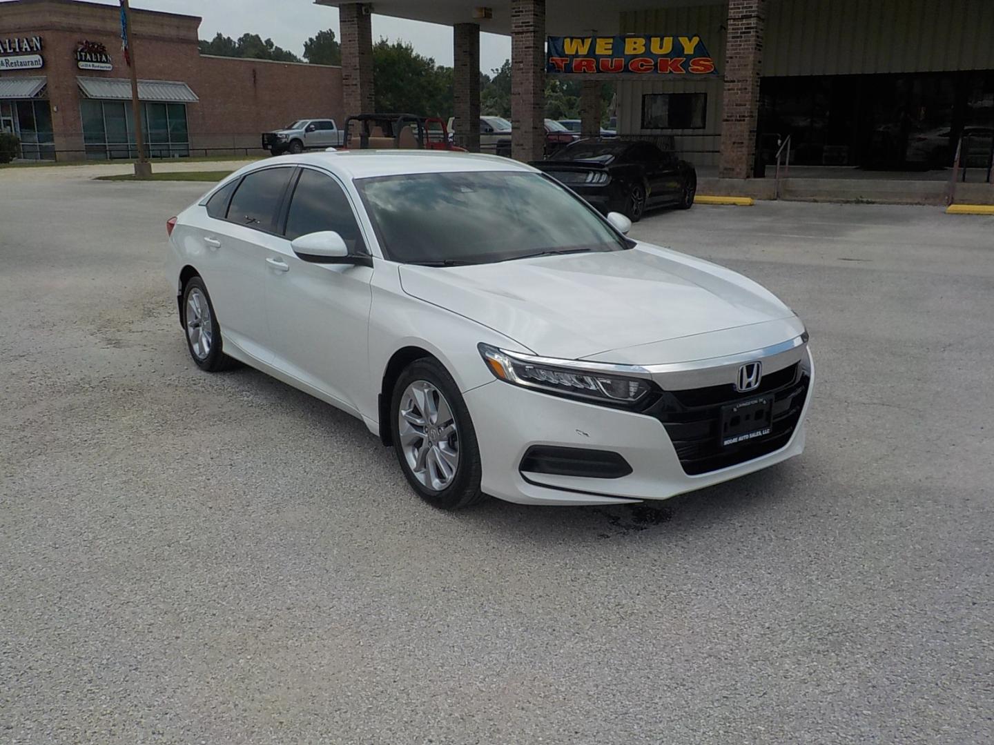 2018 White /Black Honda Accord LX CVT (1HGCV1F13JA) with an 1.5L L4 DOHC 16V engine, CVT transmission, located at 1617 W Church Street, Livingston, TX, 77351, (936) 327-3600, 30.710995, -94.951157 - ONE OWNER!! EXTREMELY low miles!! Bought this one off the street - Photo#1