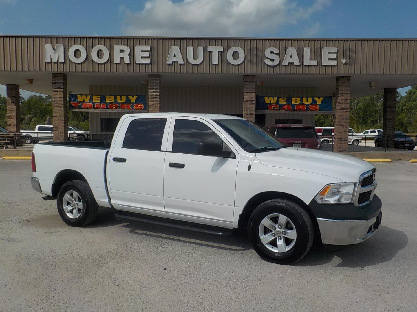 2016 White /Gray RAM 1500 Tradesman Crew Cab SWB 2WD (1C6RR6KG2GS) with an 3.6L V6 DOHC 24V FFV engine, 6A transmission, located at 1617 W Church Street, Livingston, TX, 77351, (936) 327-3600, 30.710995, -94.951157 - Great truck for the money!! - Photo#0