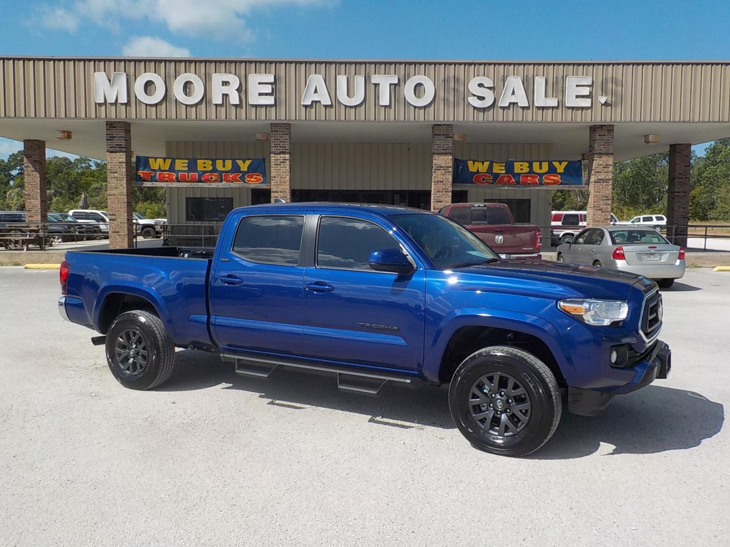 2023 Blue /Gray Toyota Tacoma SR5 Double Cab Super Long Bed V6 6AT 2WD (3TYBZ5DN6PT) with an 3.5L V6 DOHC 24V engine, 6A transmission, located at 1617 W Church Street, Livingston, TX, 77351, (936) 327-3600, 30.710995, -94.951157 - ONE OWNER!! LOW LOW MILES!! Hard to find LONG BED!! Come in and we'll tell you the whole story on this truck. This one shouldn't last long!! - Photo#0