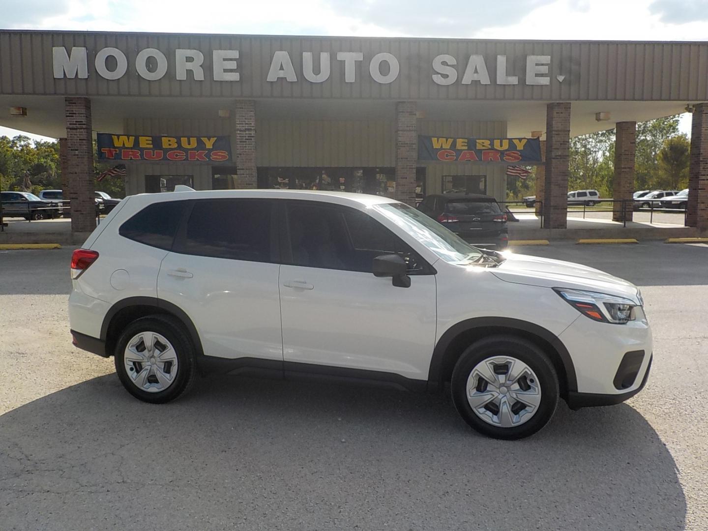 2021 White Subaru Forester Base (JF2SKAAC8MH) with an 2.5L H4 SOHC 16V engine, CVT transmission, located at 1617 W Church Street, Livingston, TX, 77351, (936) 327-3600, 30.710995, -94.951157 - Off road or in town! This vehicle will work either way! - Photo#0