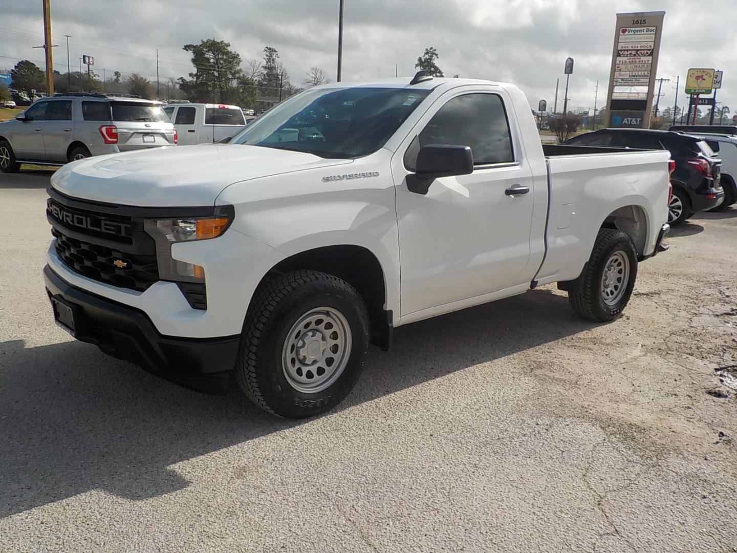 2024 White /Black Chevrolet Silverado 1500 Work Truck 2WD (3GCNAAEKXRG) with an 2.7L L4 DOHC 16V TURBO engine, 6A transmission, located at 1617 W Church Street, Livingston, TX, 77351, (936) 327-3600, 30.710995, -94.951157 - LOW MILES!! Hard to find SINGLE CAB!! - Photo#2